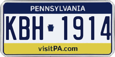PA license plate KBH1914