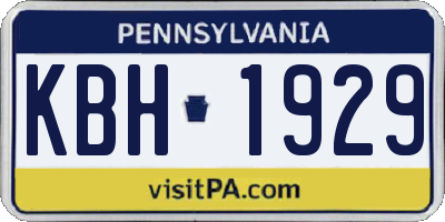 PA license plate KBH1929