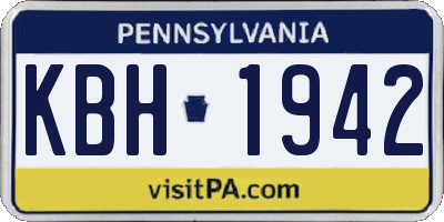 PA license plate KBH1942