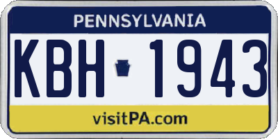 PA license plate KBH1943