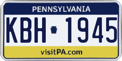 PA license plate KBH1945