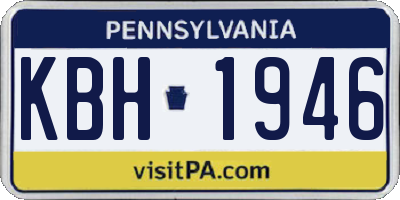 PA license plate KBH1946