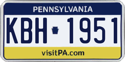 PA license plate KBH1951
