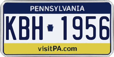 PA license plate KBH1956