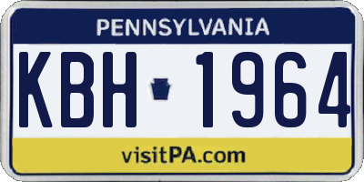 PA license plate KBH1964