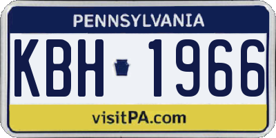 PA license plate KBH1966