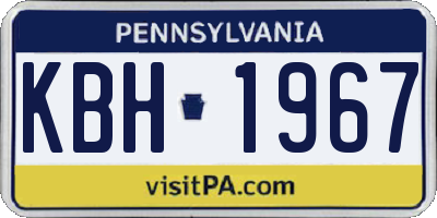PA license plate KBH1967