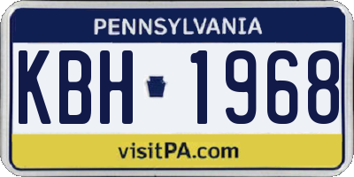 PA license plate KBH1968