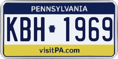 PA license plate KBH1969