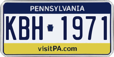 PA license plate KBH1971