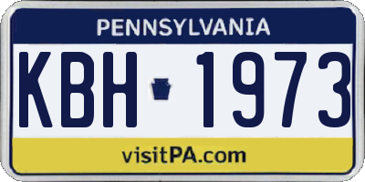PA license plate KBH1973
