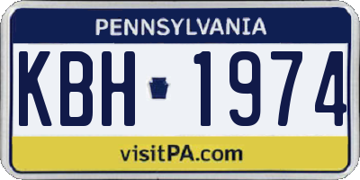 PA license plate KBH1974