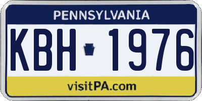 PA license plate KBH1976