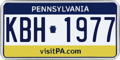 PA license plate KBH1977