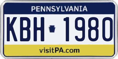 PA license plate KBH1980