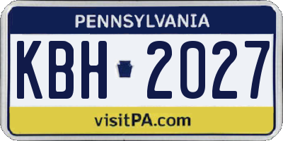 PA license plate KBH2027