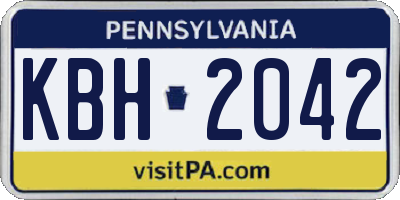 PA license plate KBH2042