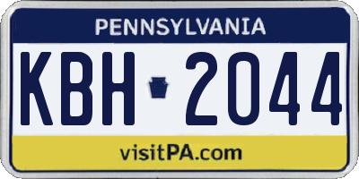 PA license plate KBH2044