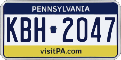 PA license plate KBH2047