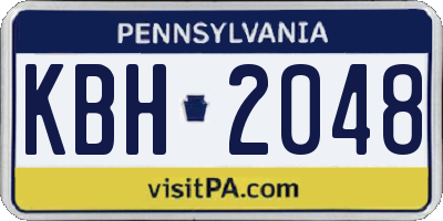 PA license plate KBH2048