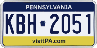 PA license plate KBH2051