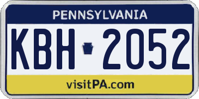 PA license plate KBH2052