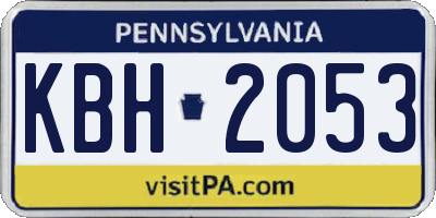 PA license plate KBH2053