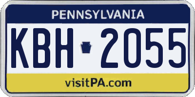 PA license plate KBH2055