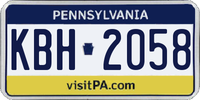 PA license plate KBH2058