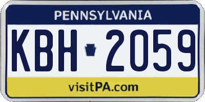 PA license plate KBH2059