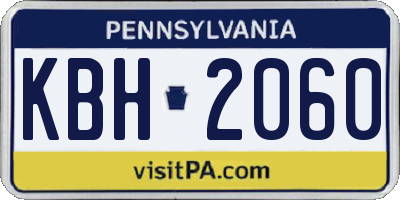 PA license plate KBH2060