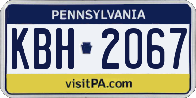 PA license plate KBH2067