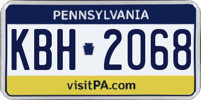 PA license plate KBH2068