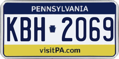 PA license plate KBH2069