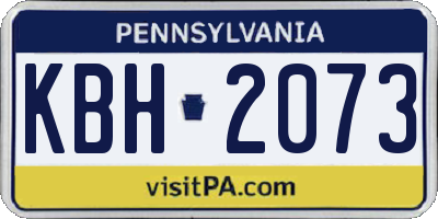 PA license plate KBH2073