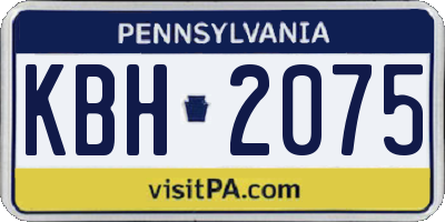 PA license plate KBH2075