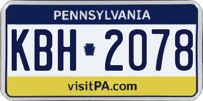PA license plate KBH2078