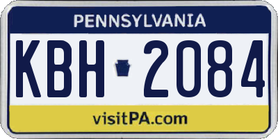 PA license plate KBH2084
