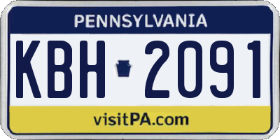 PA license plate KBH2091