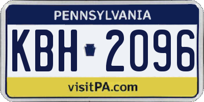 PA license plate KBH2096
