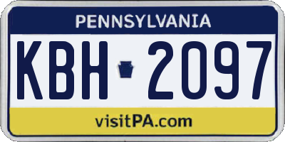 PA license plate KBH2097