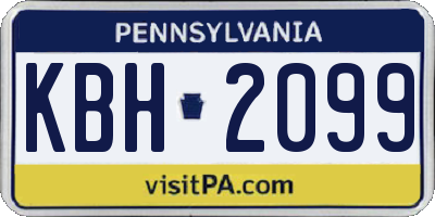 PA license plate KBH2099