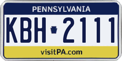 PA license plate KBH2111