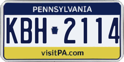 PA license plate KBH2114