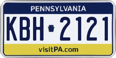 PA license plate KBH2121
