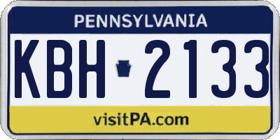 PA license plate KBH2133