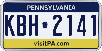 PA license plate KBH2141