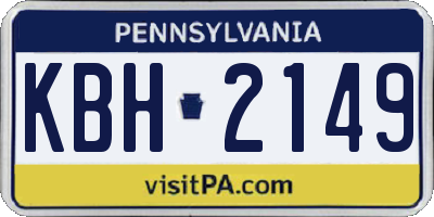 PA license plate KBH2149