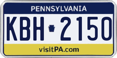 PA license plate KBH2150