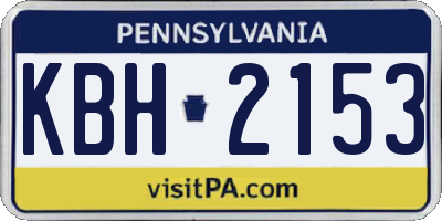 PA license plate KBH2153